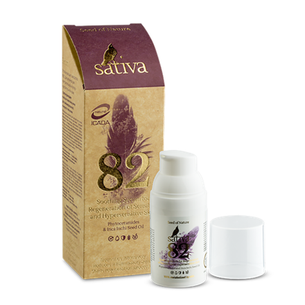 Сыворотка Sativa №82 успокаивающая для регенерации чувствительной кожи (30мл)
