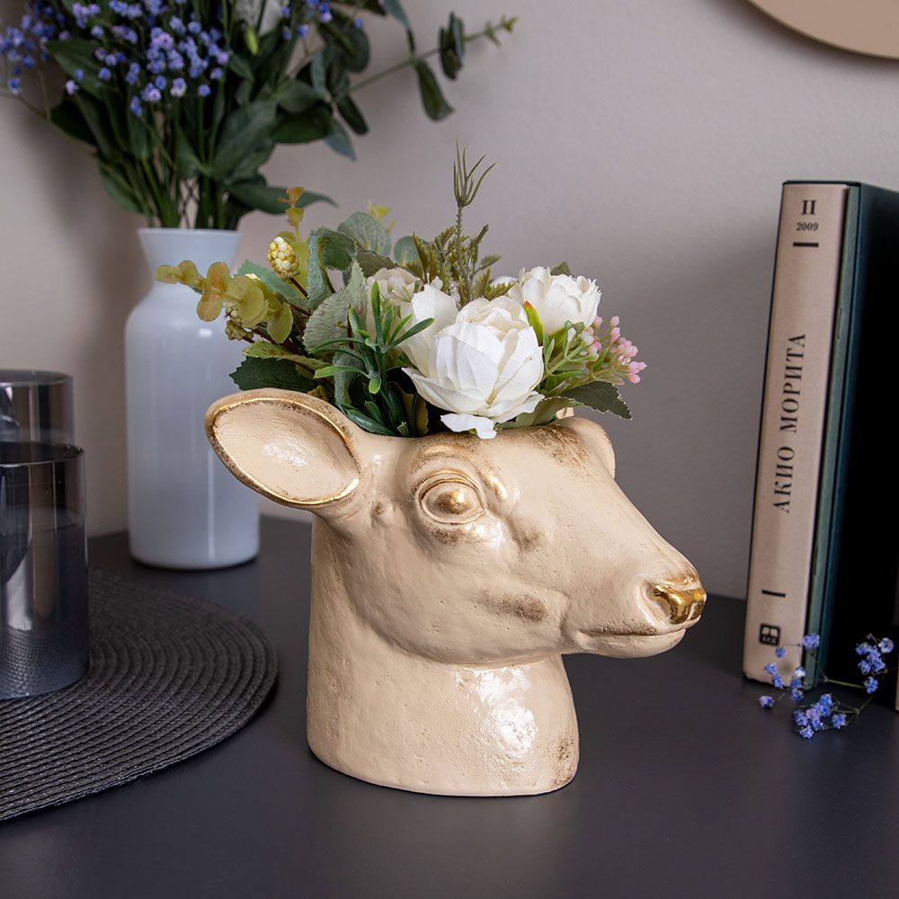 Статуэтка кашпо Олень Эклер Айвори