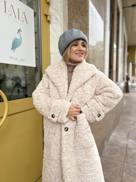 Берет формованный трикотаж безе серый