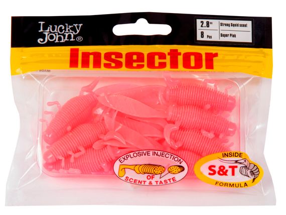 Виброхвосты съедобные LJ Pro Series INSECTOR 2,8in (7 см), цв. F05, 8 шт.