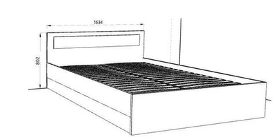 ДУЭТ-ЛЮКС кровать-1600 дуб сонома