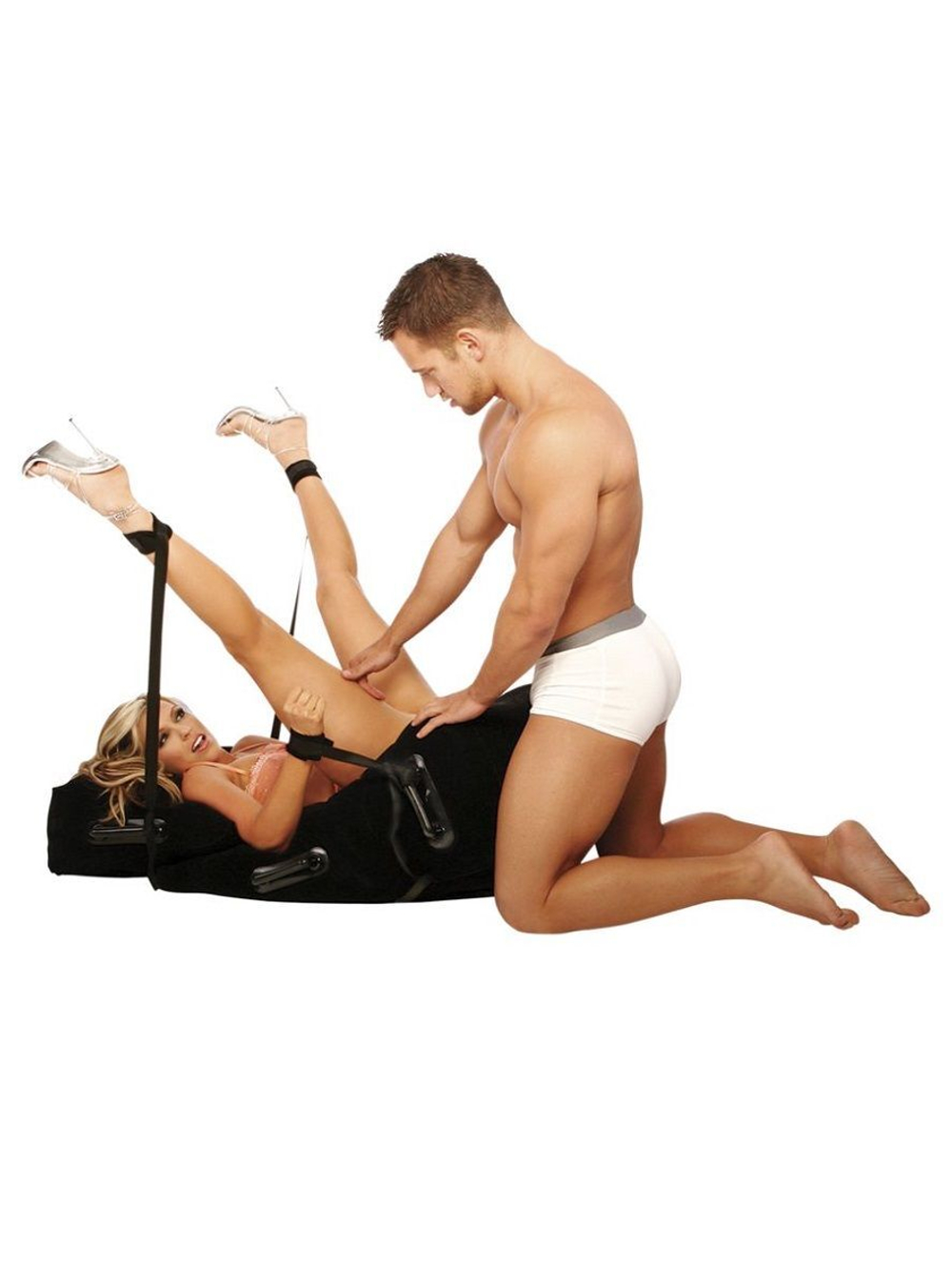 Надувная секс-подушка с ручками (Цвет: черный)