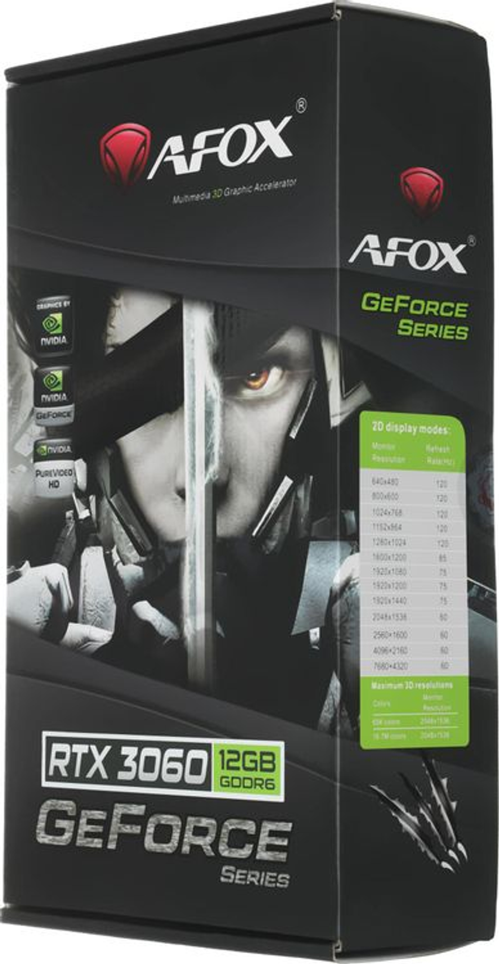 Видеокарта AFOX NVIDIA  GeForce RTX 3060 AF3060-12GD6H4-V4 12ГБ GDDR6, Ret