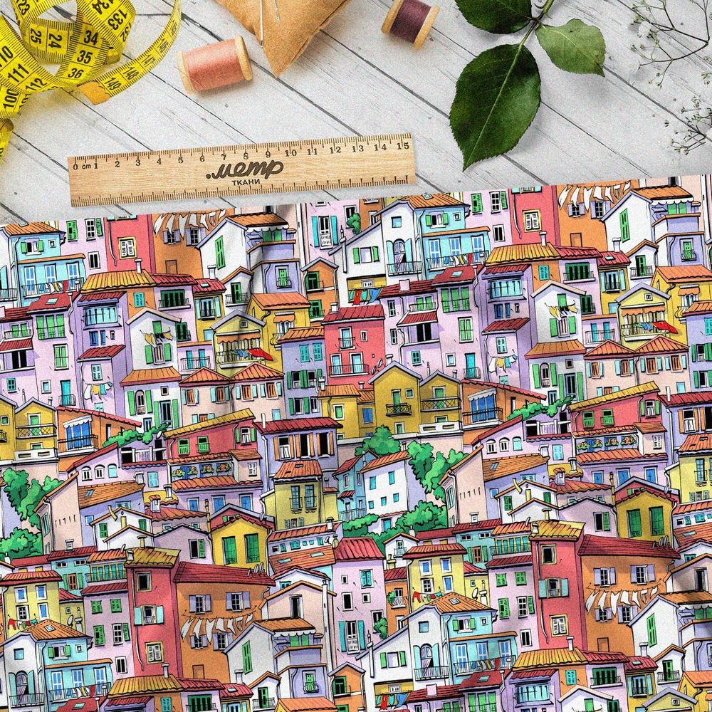 Ткань интерлок городские дома