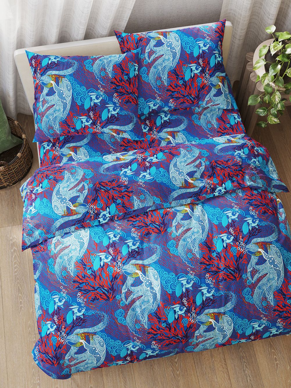 Простынь перкаль Сказка "Золотая рыбка" 150x215 см