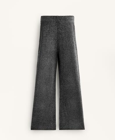 OYSHO Брюки клеш из вязаного трикотажа, черный