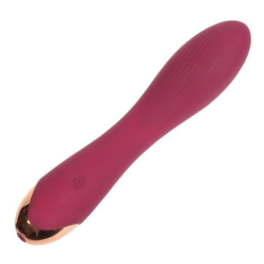 Бордовый вибромассажер для стимуляции точки G - 18 см. (Цвет: бордовый)