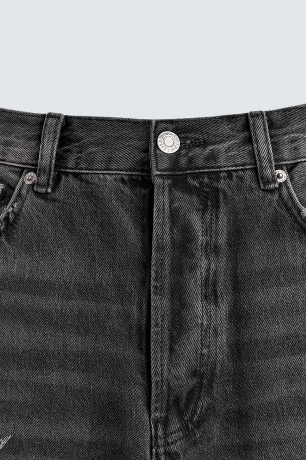 ZARA ДЖИНСЫ СВОБОДНОГО КРОЯ С БРЫЗГАМИ, УГОЛЬНЫЙ