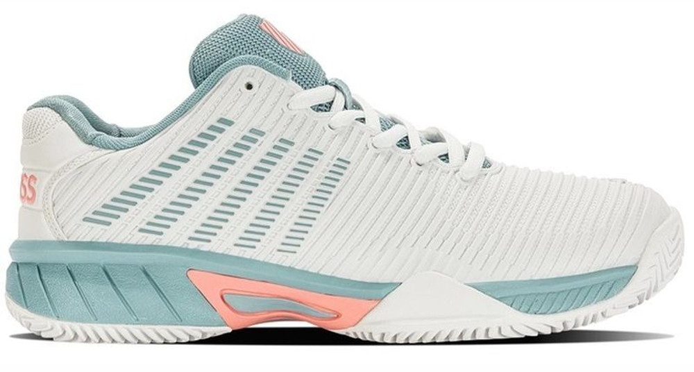 детские Кроссовки теннисные K-Swiss Hypercourt Express 2 HB - blanc de blanc/nile blue/desert flower