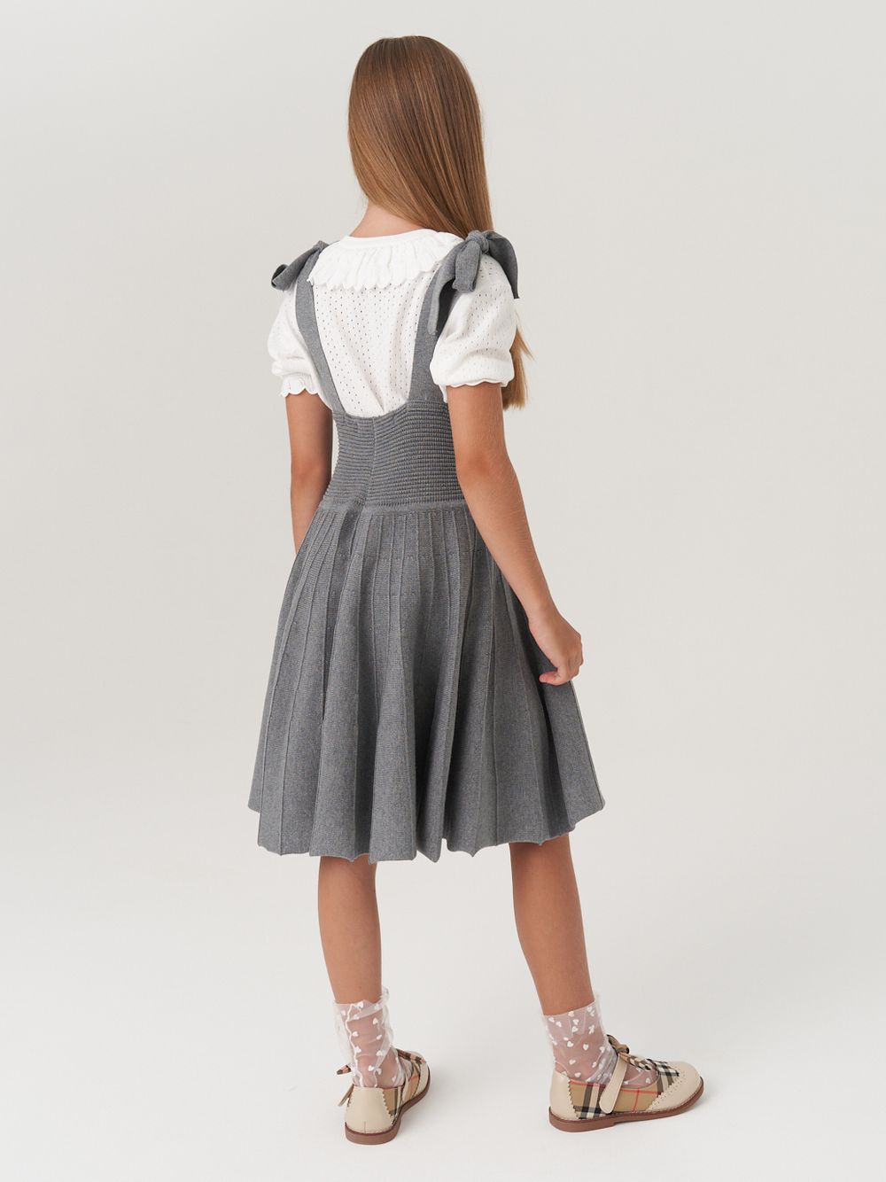 Сарафан школьный для девочки AT972-218 серый