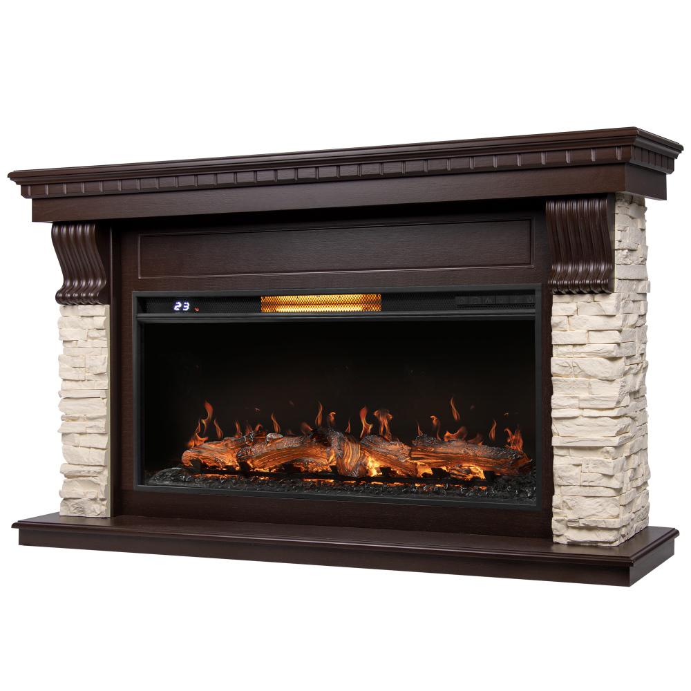 Каминокомплект: Очаг Royal Thermo Aurora RTFP/P-AR40LS, портал Michigan 42/40/36, кам. мол., шп. тем