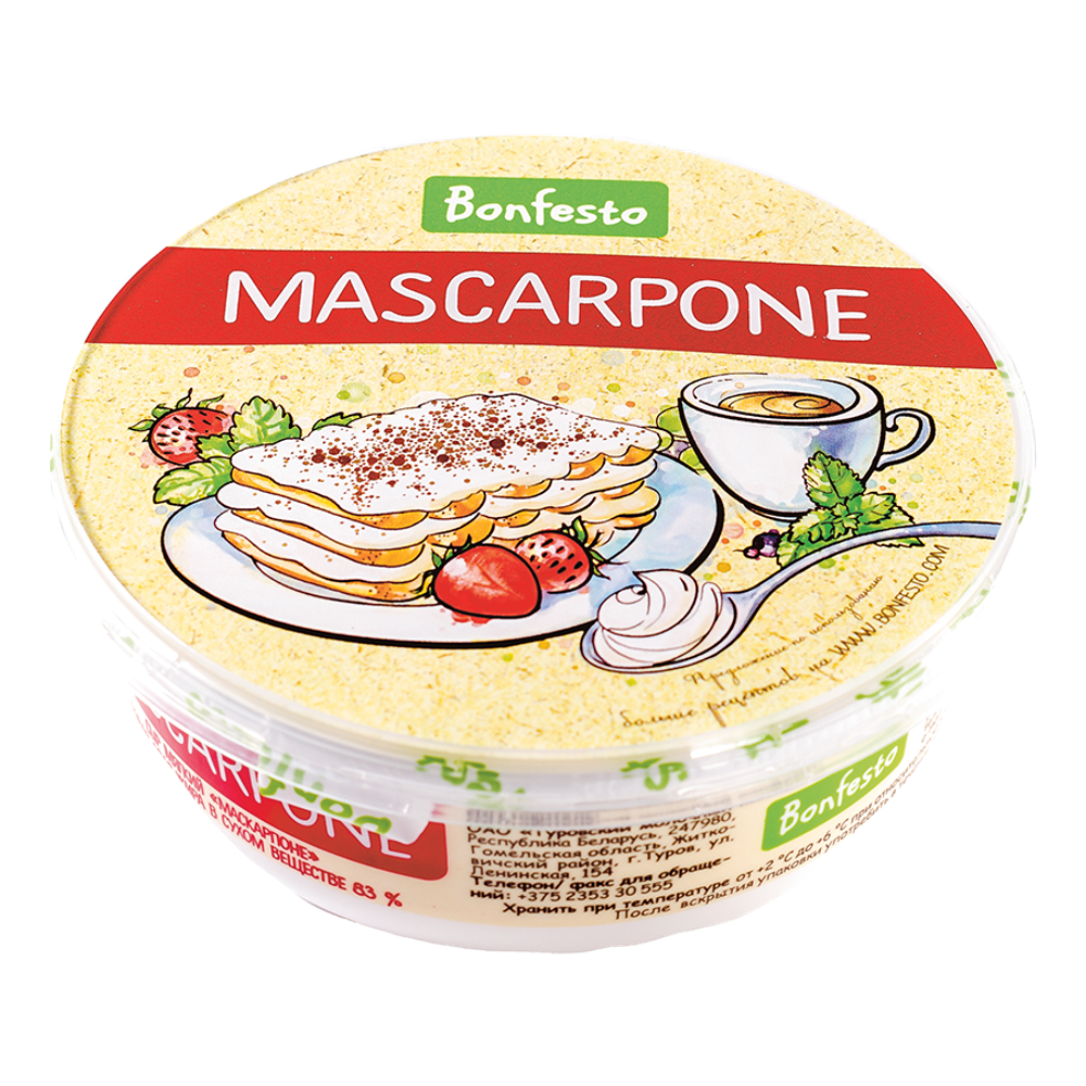 Сыр маскарпоне 78% 250г, BONFESTO, Беларусь