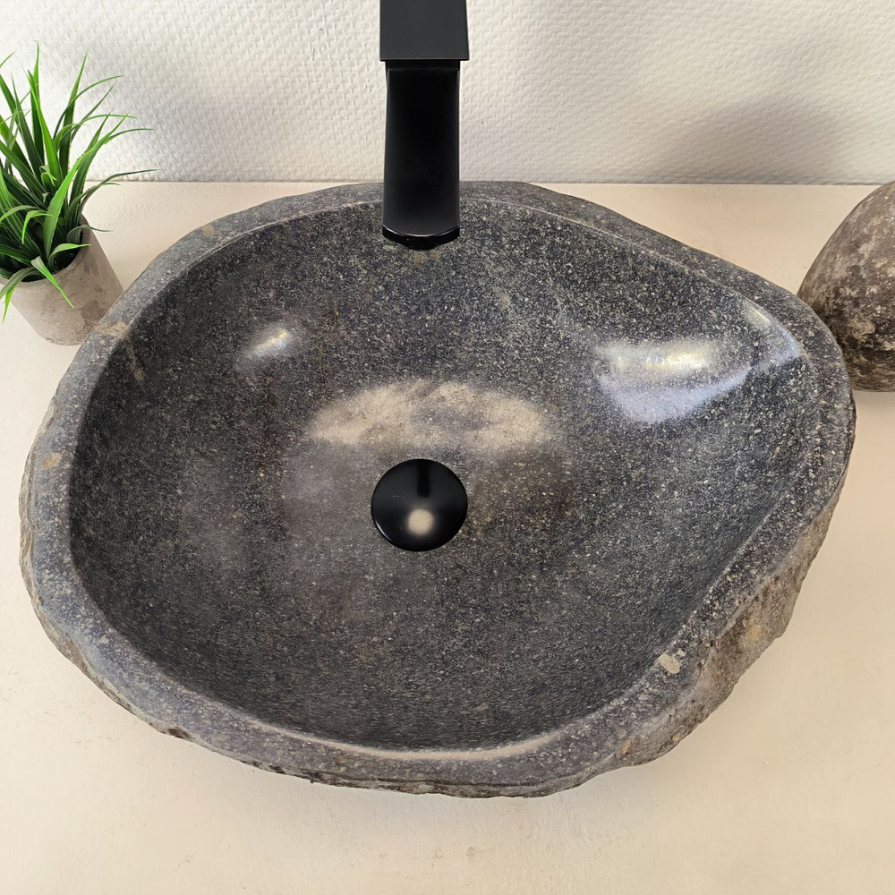 Раковина из речного камня RS-66010 48х37х15 из натурального камня