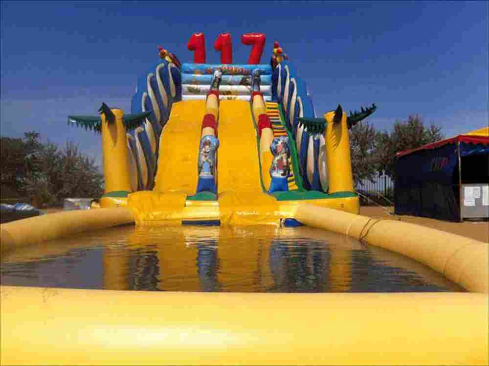 Надувная водная горка с бассейном «Карибы», 21*7*10 м