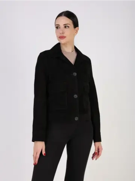 Кожаная куртка демисезонная замшевая пиджак укороченный