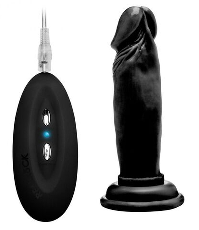 Чёрный вибратор-реалистик Vibrating Realistic Cock 6 - 15 см. (Цвет: черный)