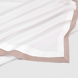 Постельное белье 2 спальное евро Сlaire&Caroll Lili белый с бежевым кантом