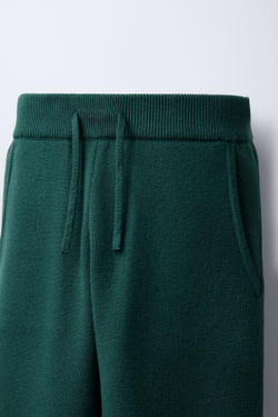 ZARA БРЮКИ ИЗ МЯГКОГО ТРИКОТАЖА, ЗЕЛЕНЫЙ