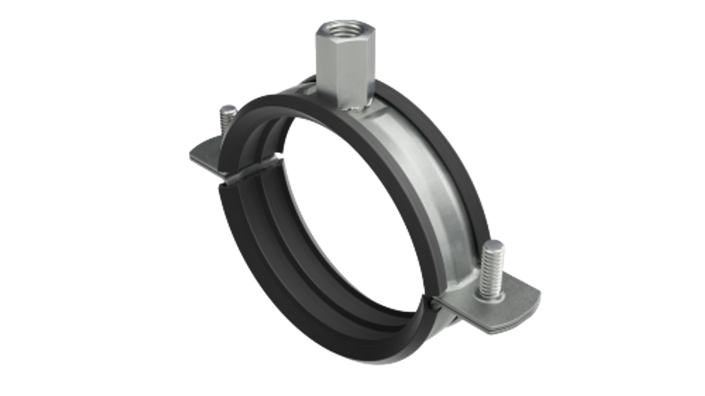 Хомут для средних нагрузок с изоляцией с гайкой М8/М10 для труб d 8"
