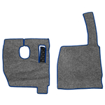 Ковры SHACMAN F3000 (экокожа, черный, синий кант, синяя вышивка)