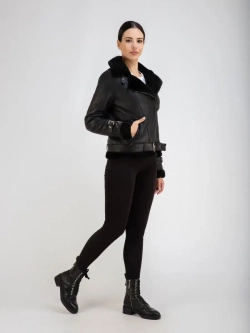 Дубленка авиатор натуральная короткая Турция