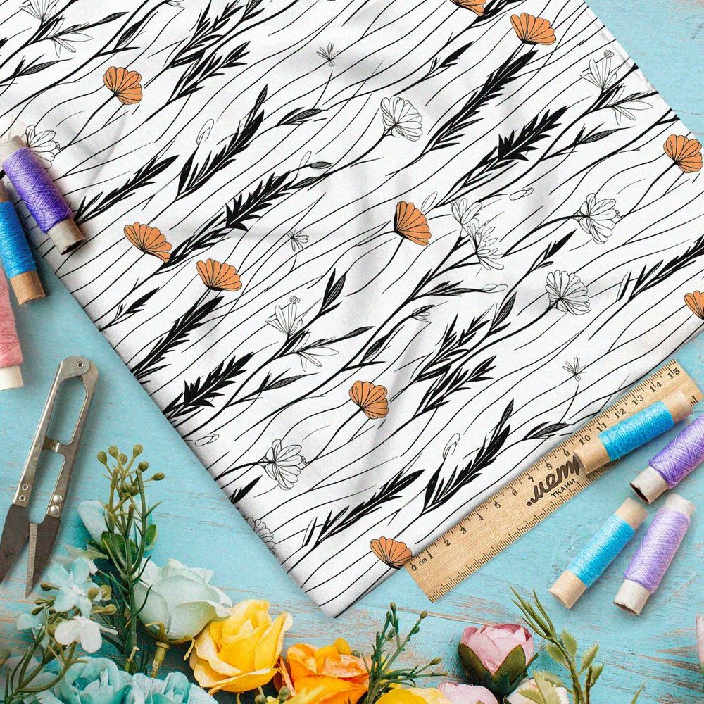 Ткань Барби минималистичный луг