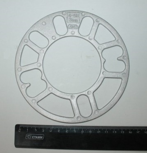 Проставка для изменения вылета колеса, 152/76, 4/5 отверстий, толщина 3мм (Slik)