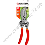 GRINDA G-5, 210 мм, высокоуглеродистая сталь, цельнокованый, эргономичные рукоятки, покрытие ПВХ, плоскостной секатор (423105)