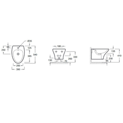 Подвесное биде  Jacob Delafon Nouvelle Vague EMD0002-00 схема