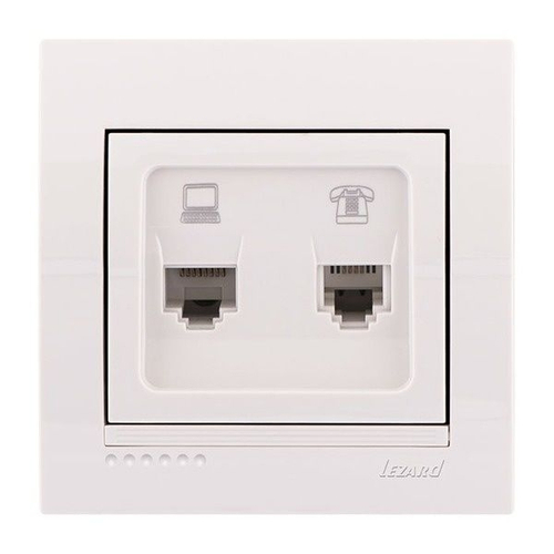 DERIY 702 0202 143 Розетка комп+телеф.бел