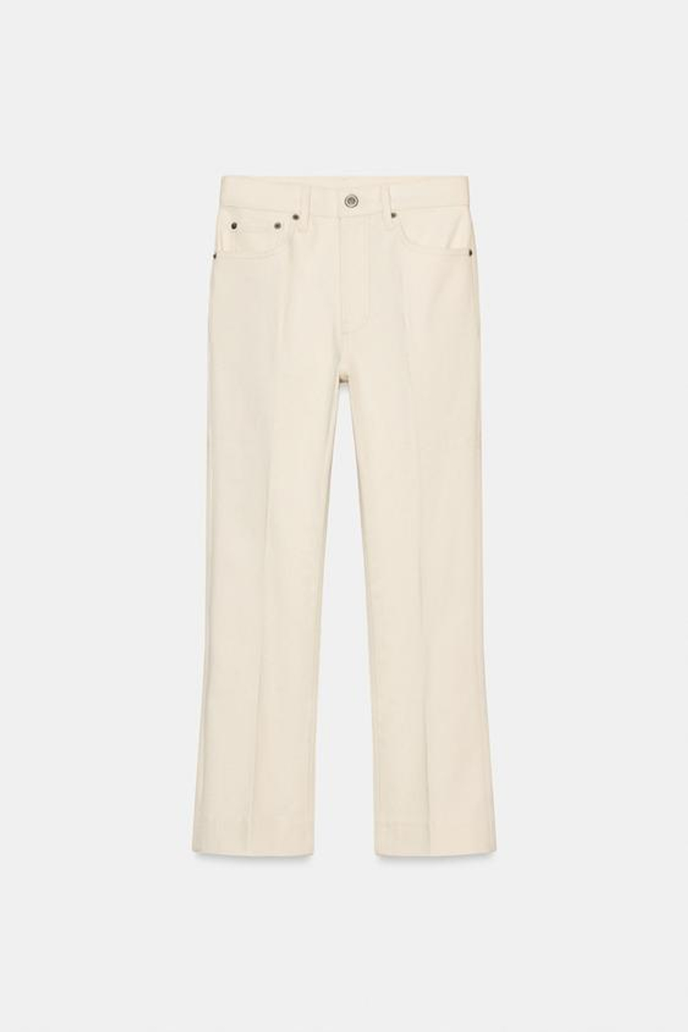 ZARA ДЖИНСЫ BOOTCUT СО СРЕДНЕЙ ПОСАДКОЙ — ZW COLLECTION, ЭКРЮ