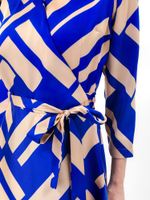 Платье-халат Stefania сине-бежевое