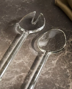 ZARA HOME СЕРВИРОВОЧНЫЙ НАБОР ДЛЯ САЛАТА ИЗ БОРОСИЛИКАТНОГО СТЕКЛА (НАБОР ИЗ 2 ПРЕДМЕТОВ), ПРОЗРАЧНЫЙ