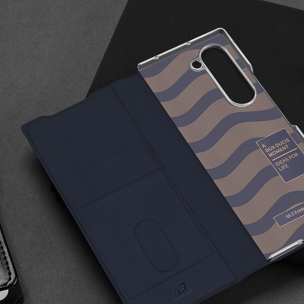 Чехол синего цвета с премиальной искусственной кожи от Dux Ducis для Samsung Galaxy Z Fold 6, серия Bril Series Case