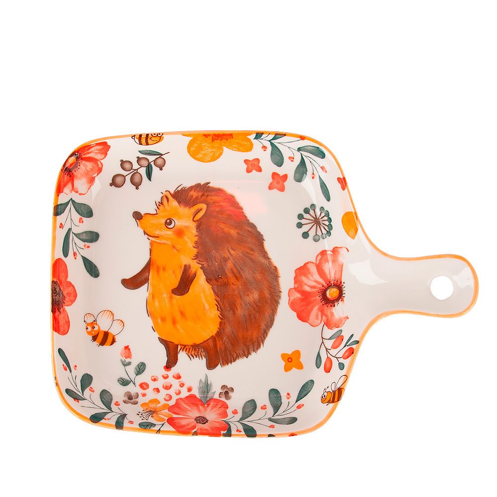 Блюдо "Kawaii Forest. Hedgehog" 22*16*3см. (min 9) (фарфор) (транспортная упаковка)