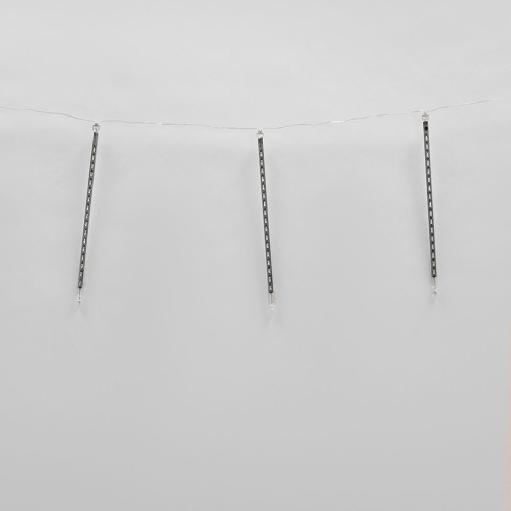 ULD-E2405-240-DTK WHITE IP44 METEOR Занавес светодиодный фигурный Падающие звезды. соединяемый. 2х0.5м. 8 подвесов. Белый свет. Провод прозрачный. TM Uniel.