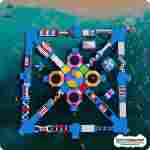 Большой надувной аквапарк на воде «Водный карнавал» 36×36×2,5 м