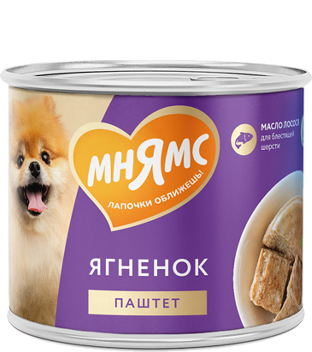 Мнямс для собак всех пород "Красивая шерсть" Паштет из ягненка 200гр.