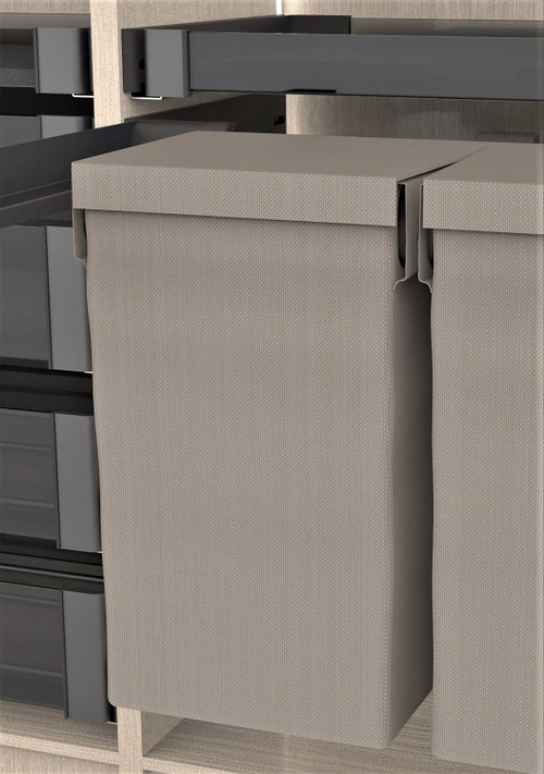 Мешок широкий для белья, Конеро, размер 300x280x530 мм, 1 мешок, 2 вешалки-держателя, цвет СЕРО-БЕЖЕ