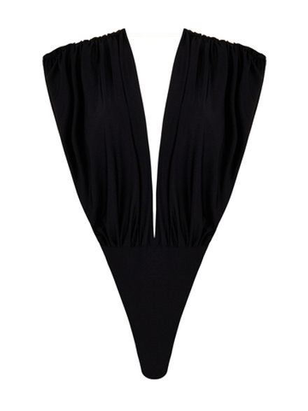 Боди с глубоким вырезом из бифлекса