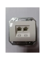 Розетка 2-я телефон ProfiTec Corsa белая