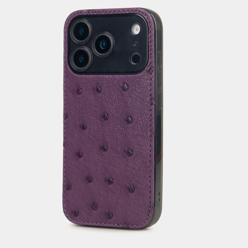 Чехол-накладка для iPhone 17 Pro - кожа страуса, фиолетовый