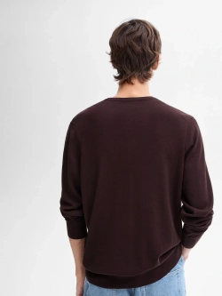 Massimo Dutti Хлопковый свитер с длинными рукавами, бордо