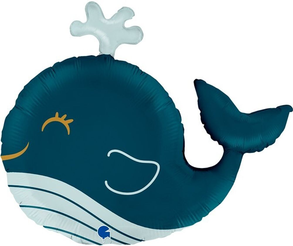 Фигурный шар из фольги с гелием в виде синего кита