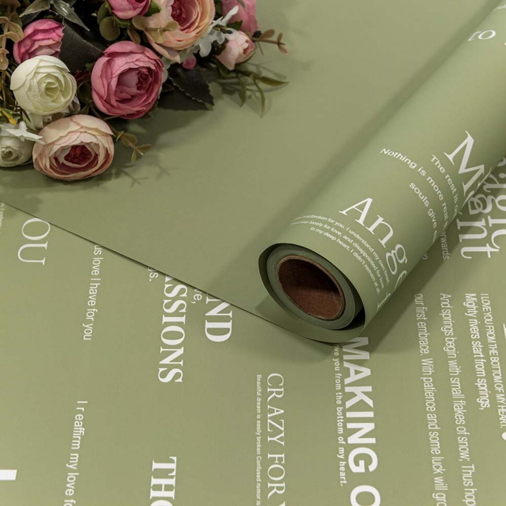 Пленка В рулоне 10 м х 58 см с серебристой печатью (Зеленый)