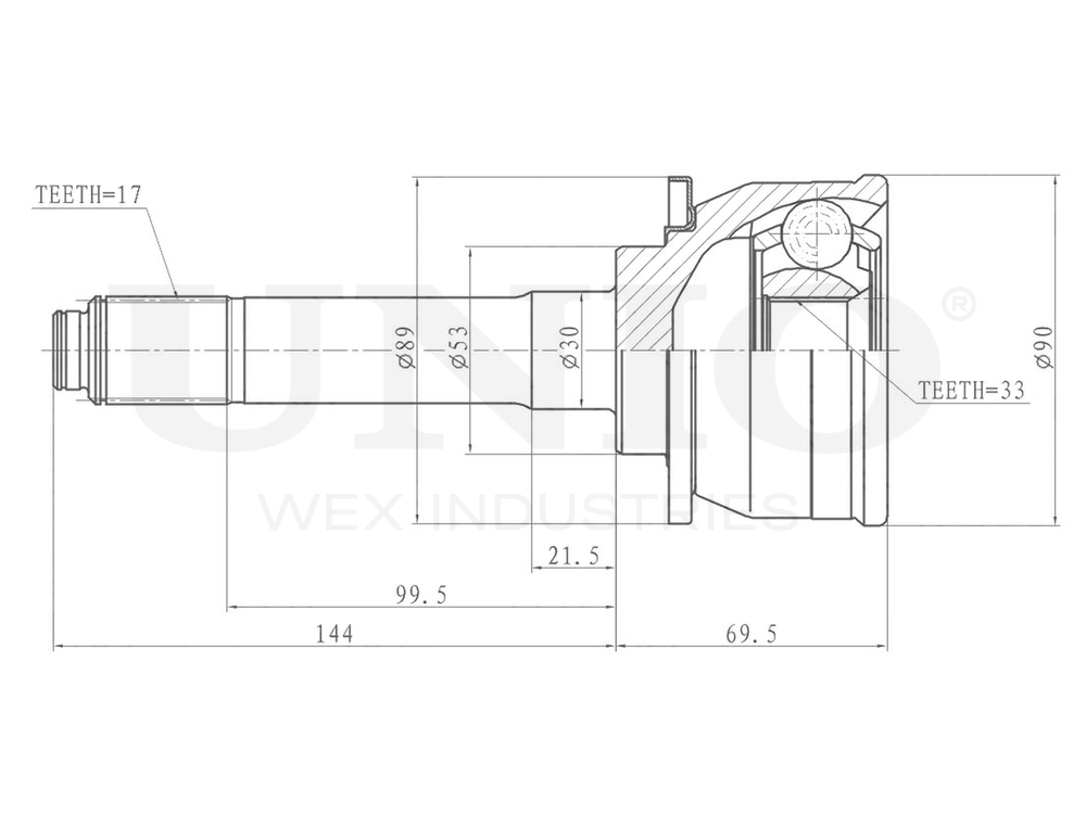 ШРУС внешний UNIO CVJ-20296