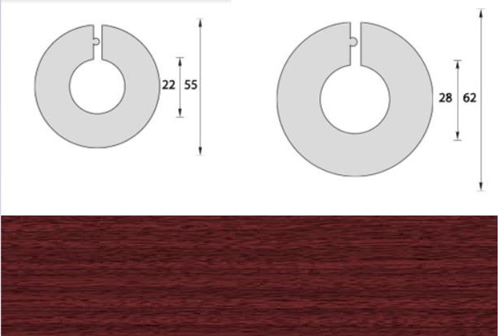 Розетта для труб 28мм "ИД" Махагон (3/4")