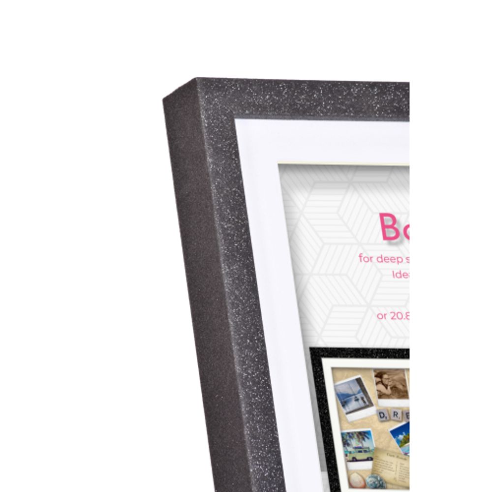 Innova PI01459 фоторамка 25*25cm Glitter Shadow Box (окно 21*21см), черный, МДФ | Innova