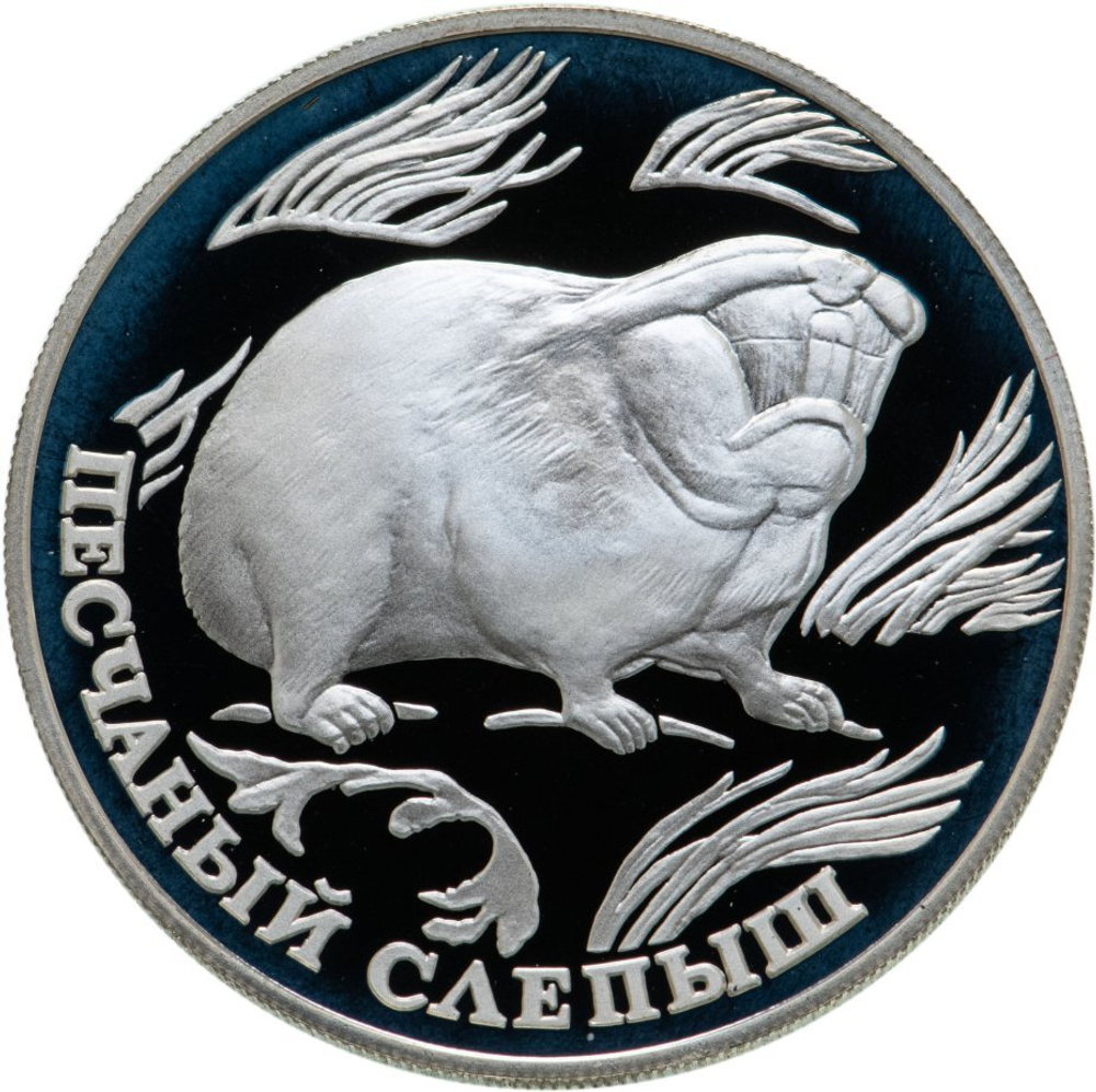Russia 1 Ruble 1996, Red Book - Lesser Blind Mole Rat (LMD),PROOF