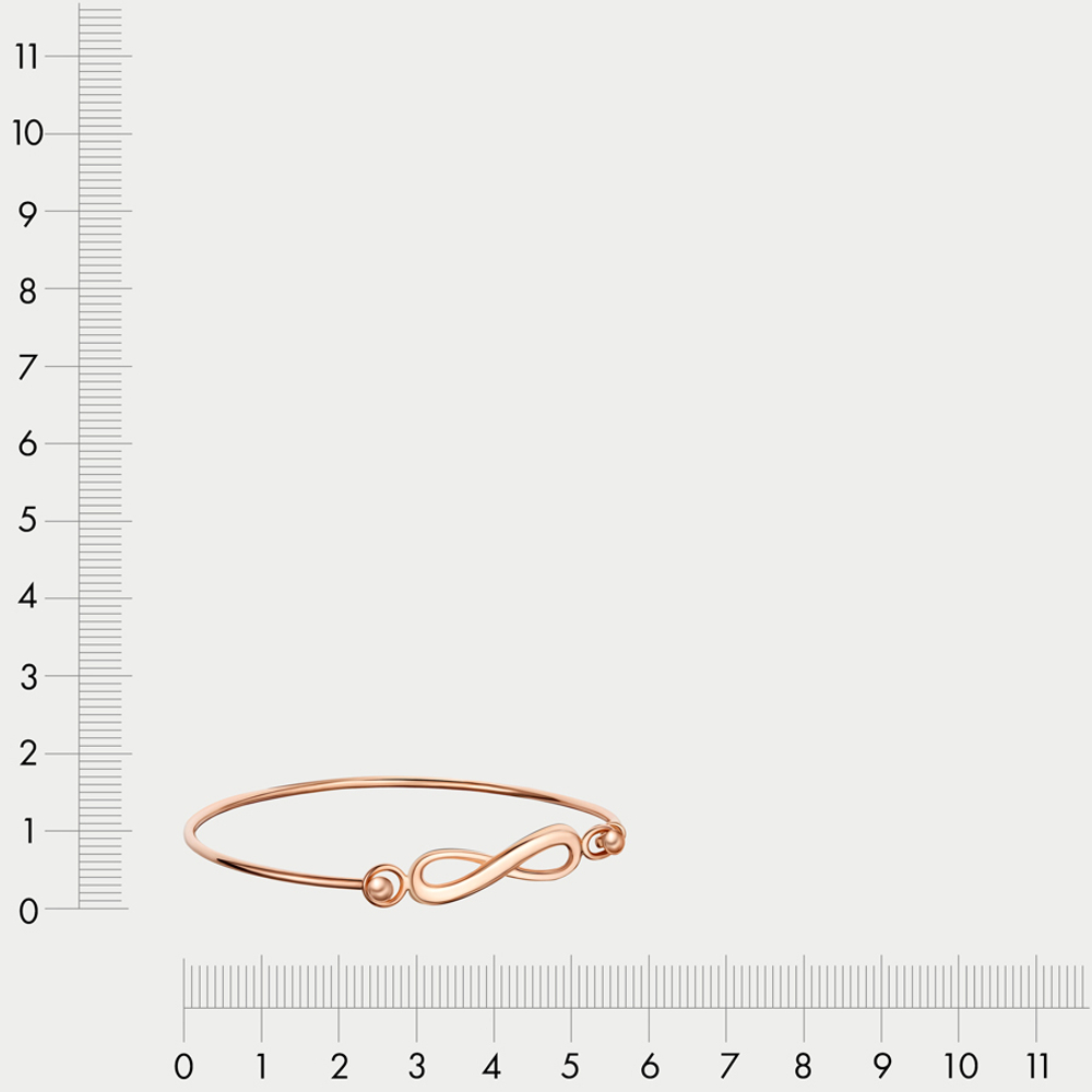 Жесткий браслет из розового золота 585 пробы для женщин без вставок (арт. 7570)